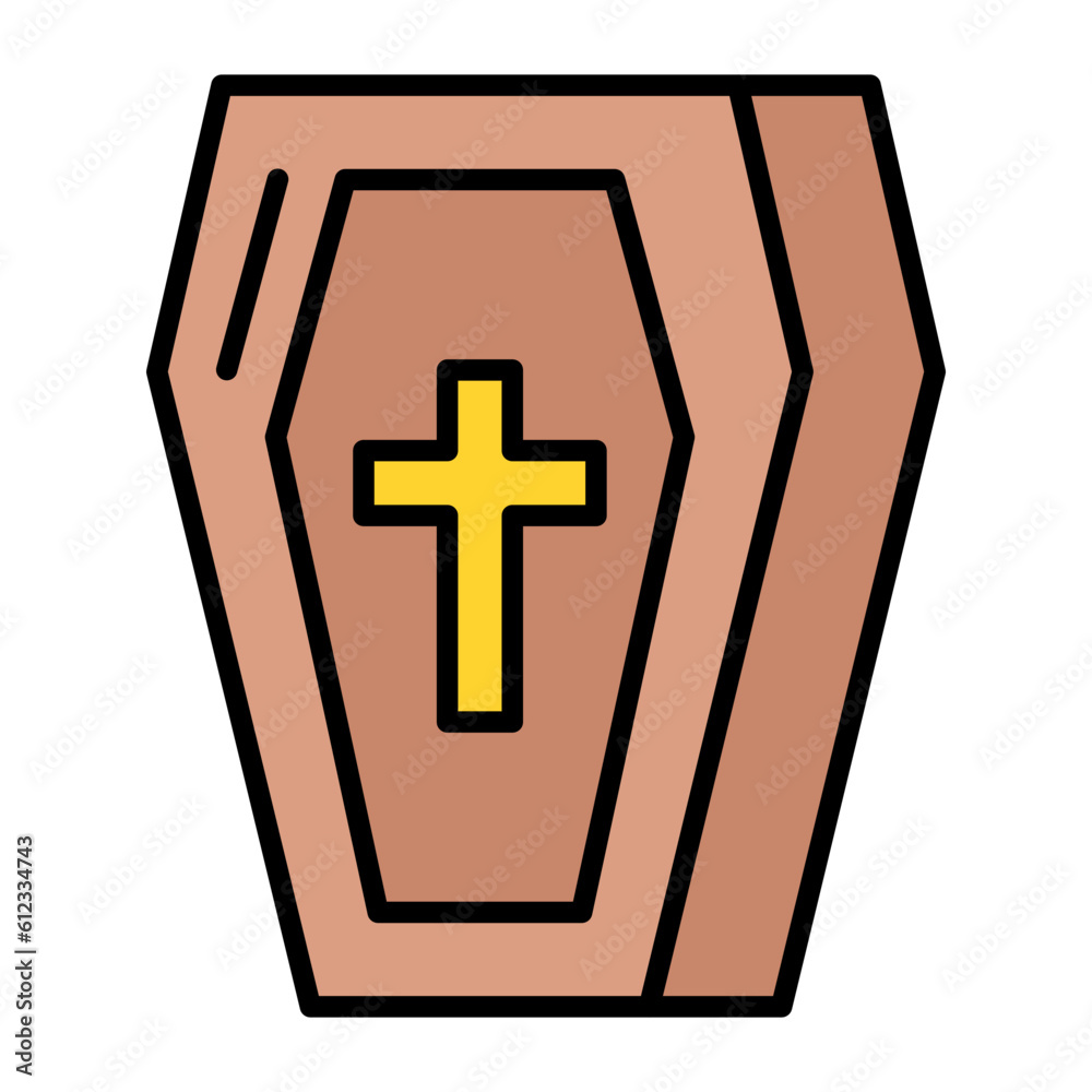 Obraz premium Coffin Line Color Icon