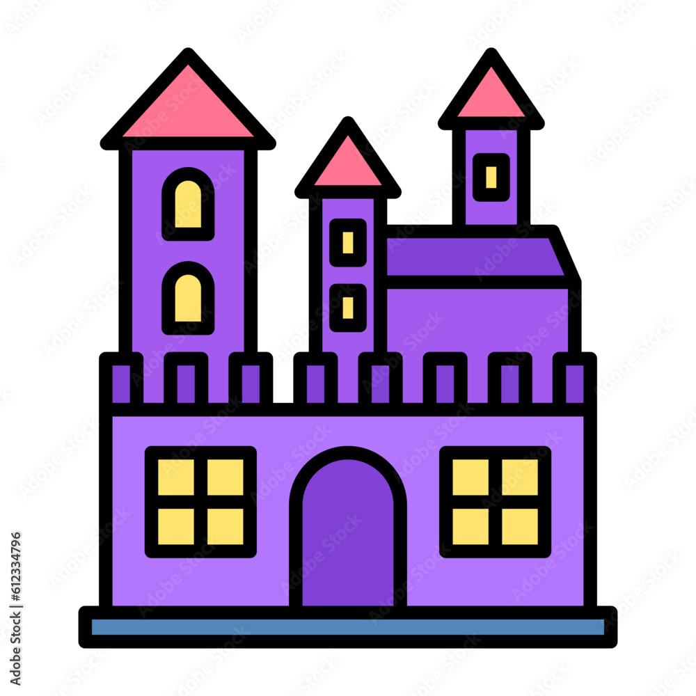 Ghost Castle Line Color Icon Ghost Castle Line Color Icon