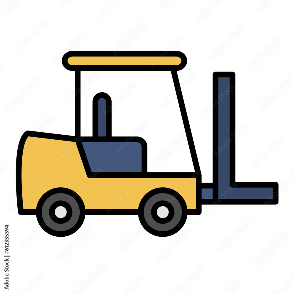 Forklift Line Color Icon