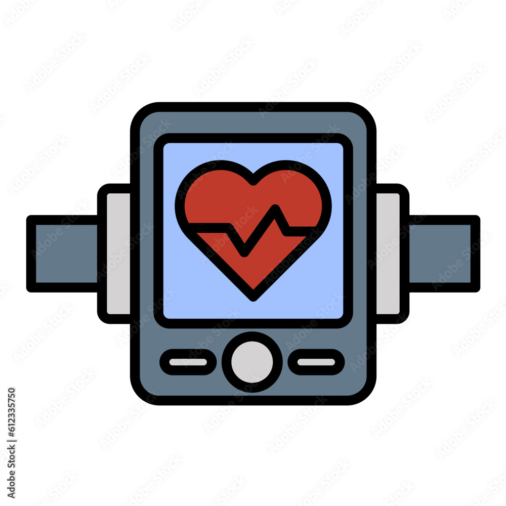 Pulsometer Line Color Icon Pulsometer Line Color Icon
