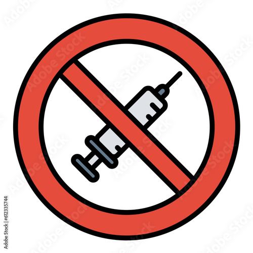 No Steroids Line Color Icon