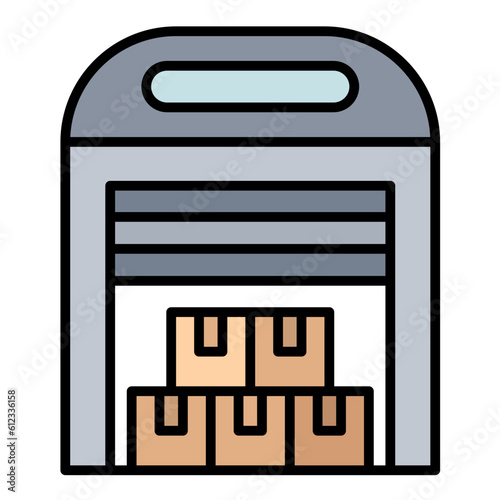 Data Warehouse Line Color Icon