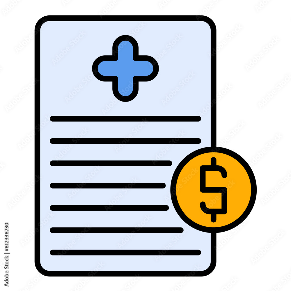 Fototapeta premium Medical Bill Line Color Icon