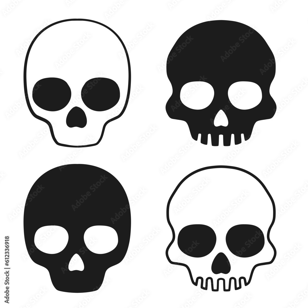Set of skulls. Vector illustration