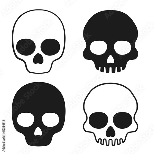 Set of skulls. Vector illustration