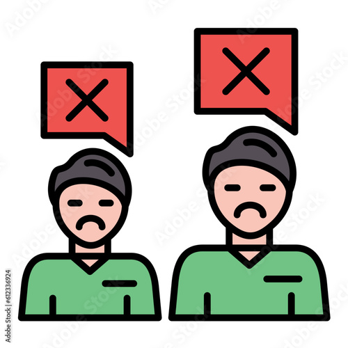 People Disagree Line Color Icon