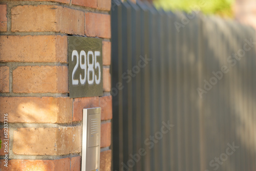 entering a residence. detail. photo during the day.