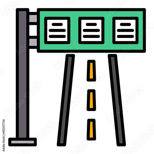 Highway Line Color Icon