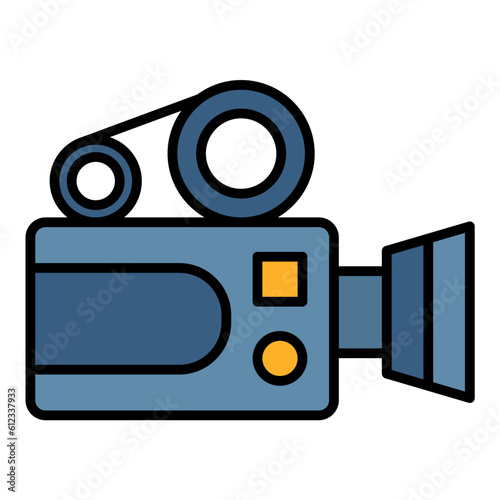 Video Camera Line Color Icon