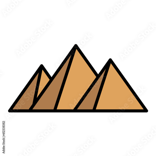 Egypt Pyramid Line Color Icon