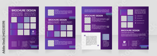 Digitalization of corporate structure blank brochure design. Template set with copy space for text. Premade corporate reports collection. Editable 4 paper pages. Montserrat font used