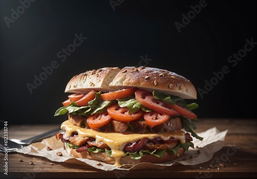 Incredibly appetizing burger, snack, blt sandwich, Generative AI