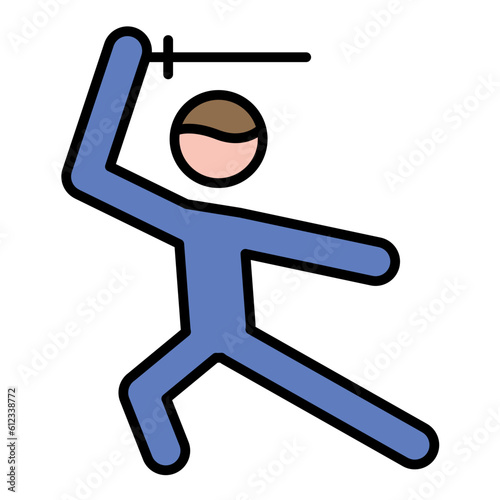 Sword Fighting Line Color Icon