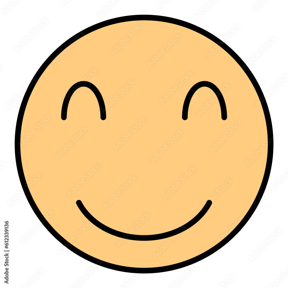 Smiling Face Line Color Icon Smiling Face Line Color Icon