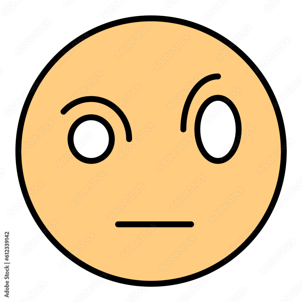 Fototapeta premium Face with Raised Eyebrow Line Color Icon