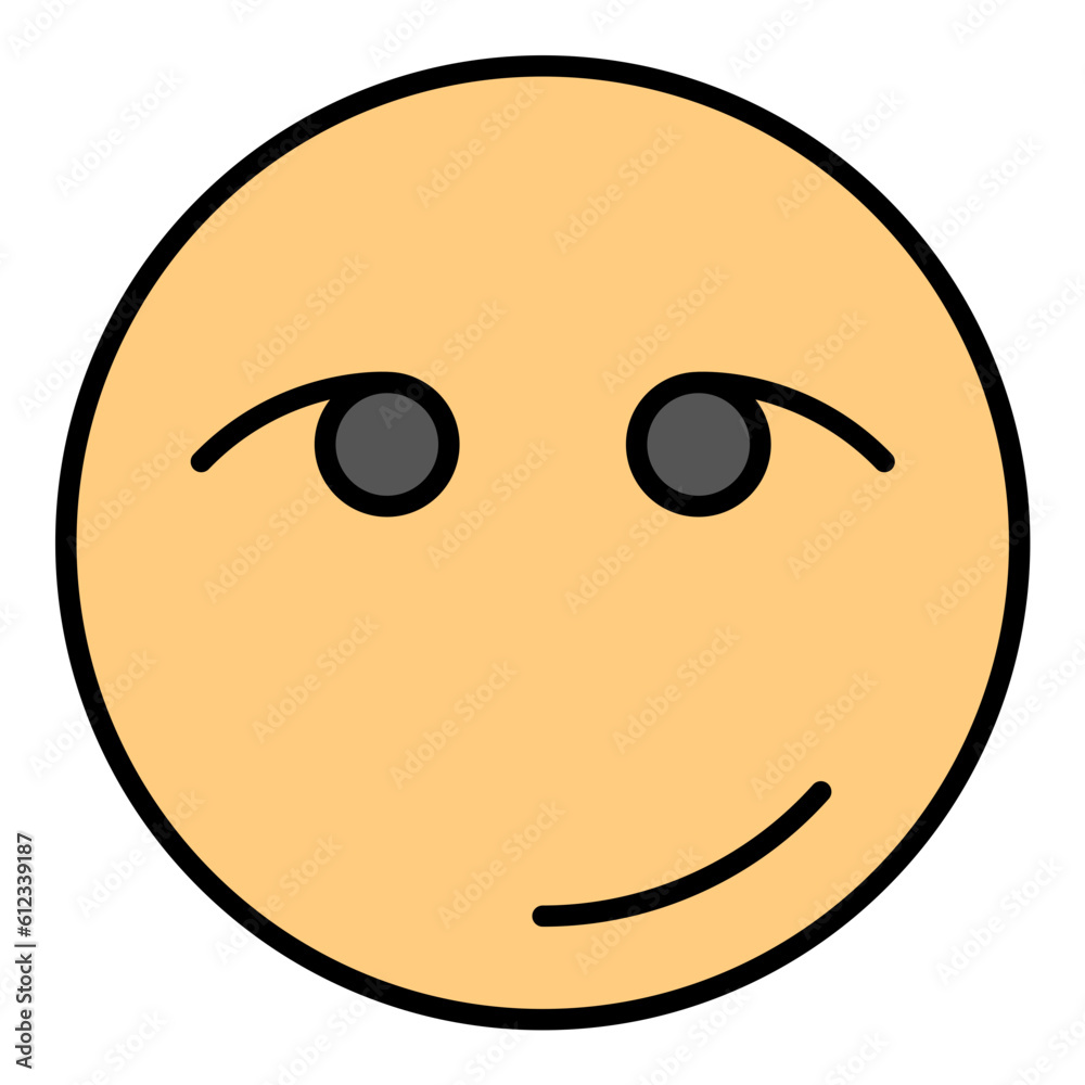 Fototapeta premium Smirking Face Line Color Icon