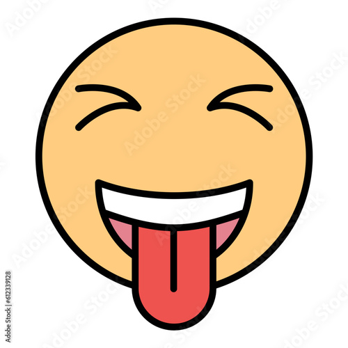 Squinting Face with Tongue Line Color Icon