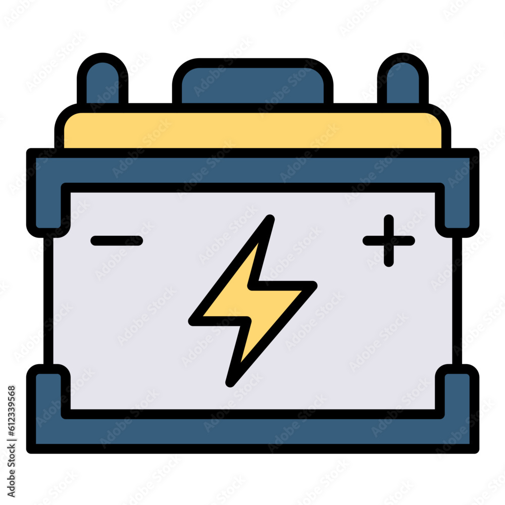 Battery Line Color Icon Battery Line Color Icon
