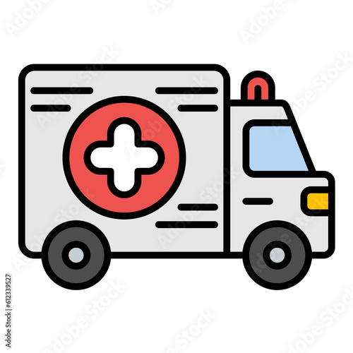 Ambulance Line Color Icon