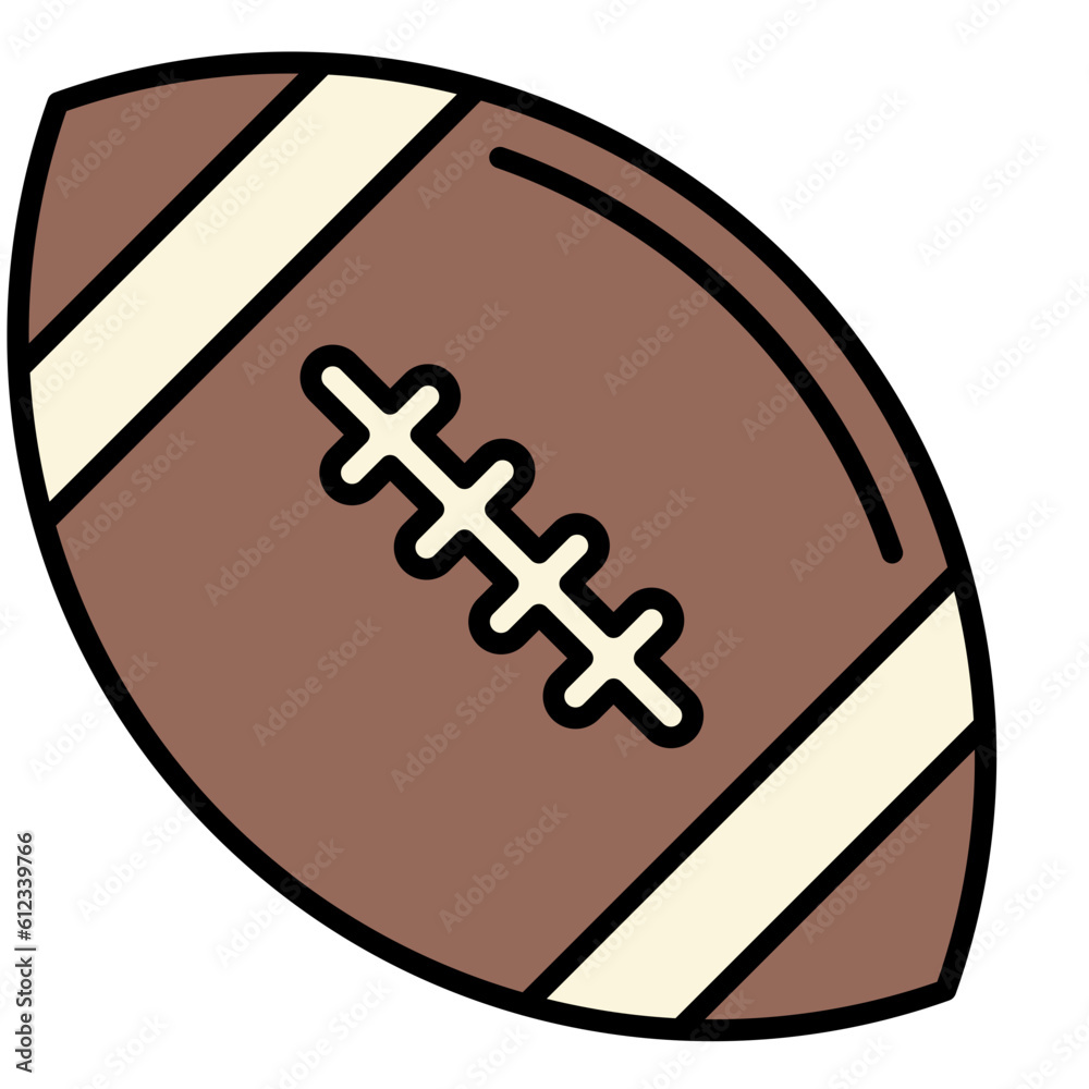 American Football Line Color Icon