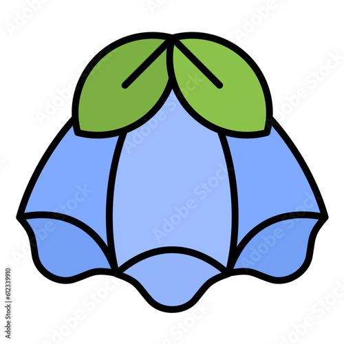 Pea Flower Line Color Icon