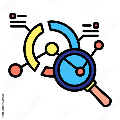 Research Line Color Icon