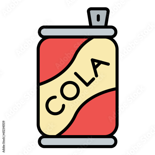 Cola Can Line Color Icon