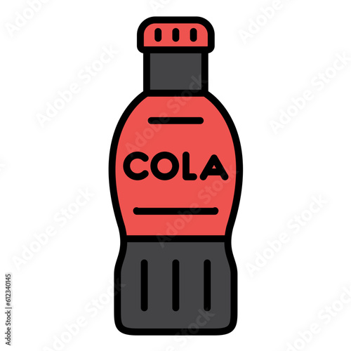 Cola Bottle Line Color Icon