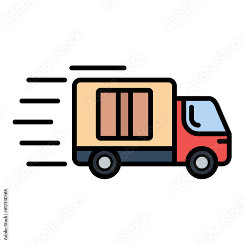 Delivery Truck Line Color Icon