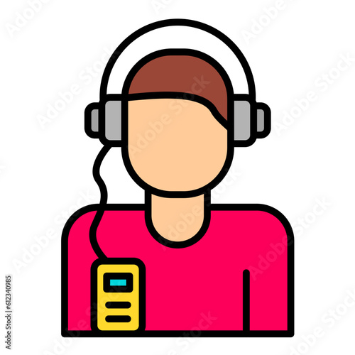Listening Music Line Color Icon
