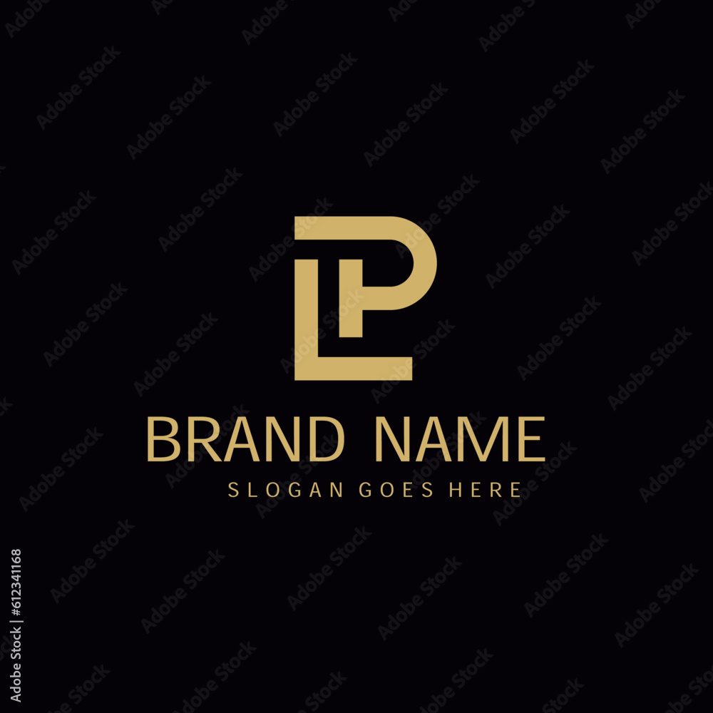 LP or PL initial logo, luxury, simple