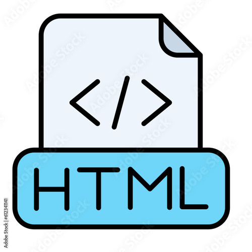 Html File Line Color Icon