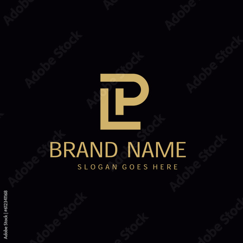 LP or PL initial logo, luxury, simple