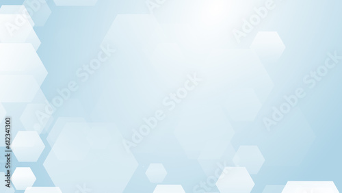 Abstract hexagon geometric white blue pattern medical background.