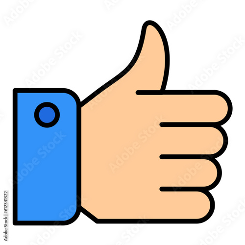 Thumbs Up Line Color Icon