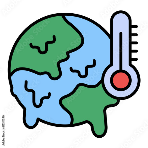 Global Warming Line Color Icon