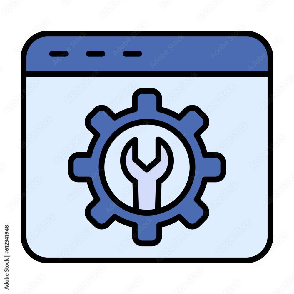 Web Configuration Line Color Icon Web Configuration Line Color Icon