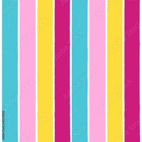 Vector striped summer pattern. Paint Lines Seamless background. Colorful brush strokes. Bright stripes watercolor lines