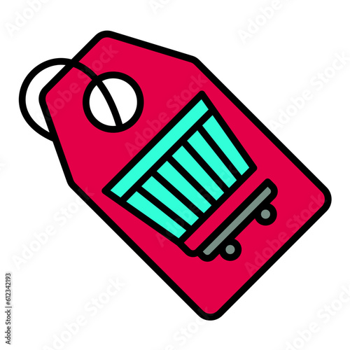 Cart Tag Line Color Icon