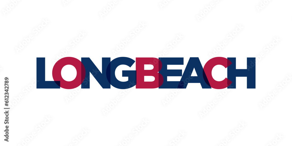 Long Beach, California, USA typography slogan design. America logo with graphic city lettering for print and web. Long Beach, California, USA typography slogan design. America logo with graphic city lettering for print and web.