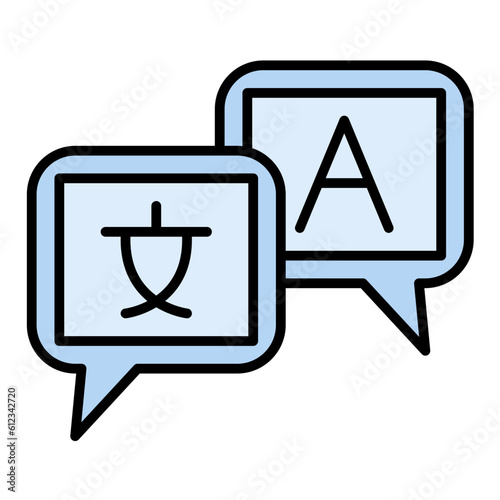 Language Course Line Color Icon