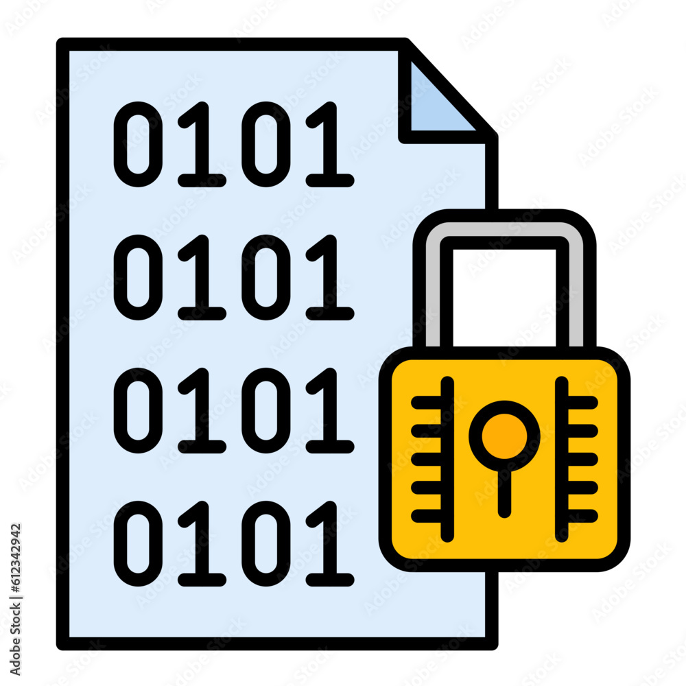 File Encryption Line Color Icon File Encryption Line Color Icon