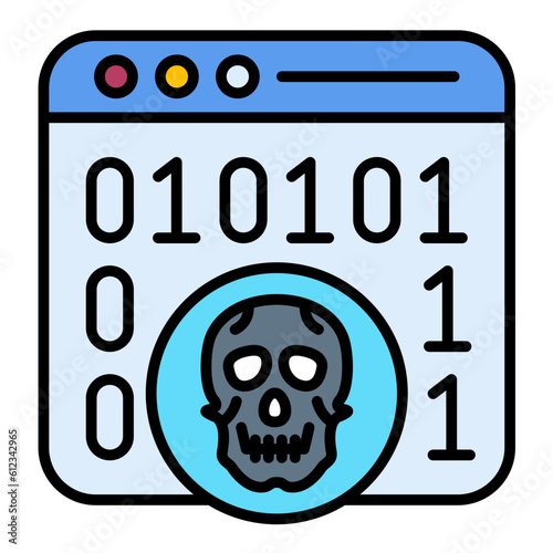 Website Hacked Line Color Icon