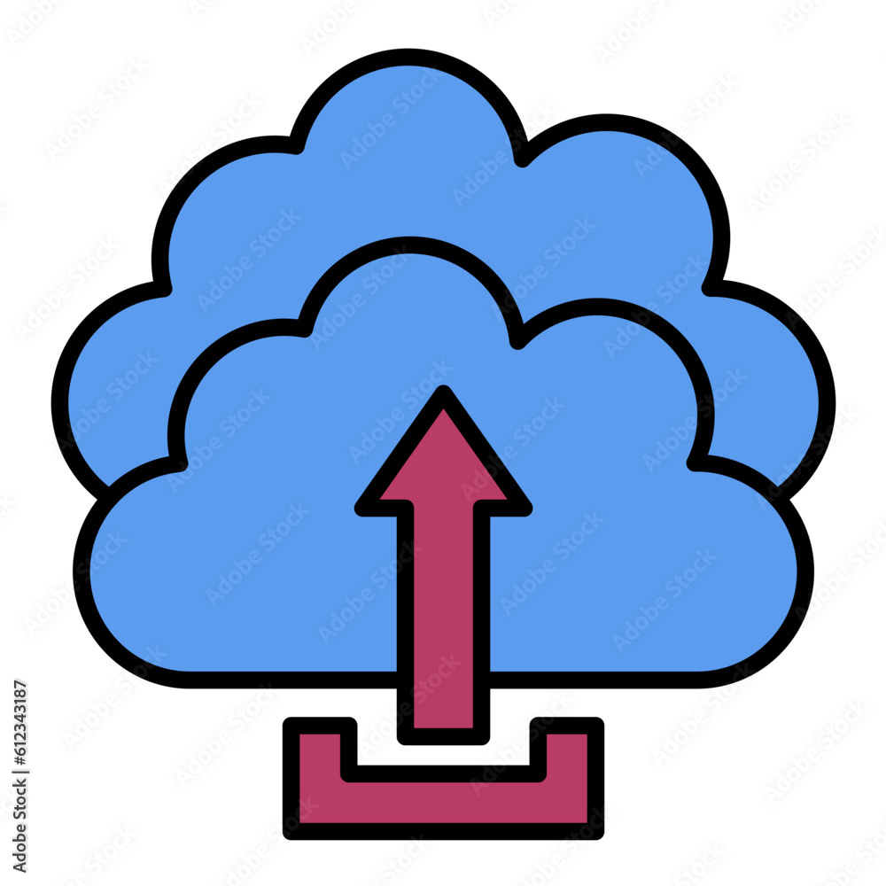 Cloud Upload Line Color Icon Cloud Upload Line Color Icon