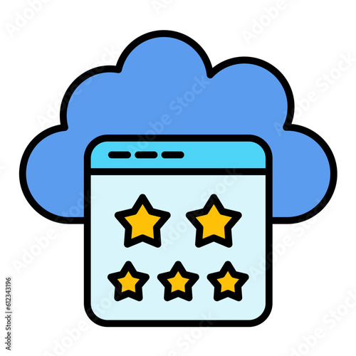 Cloud Rating Line Color Icon photo