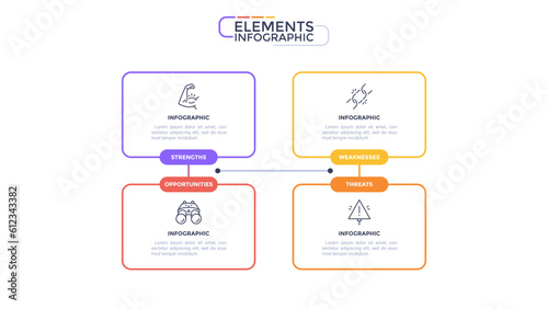 Thin Line Modern Infographic Template. Vector Illustration