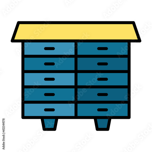 Drawers Line Color Icon