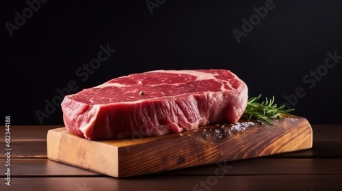 raw meat on a wooden board
