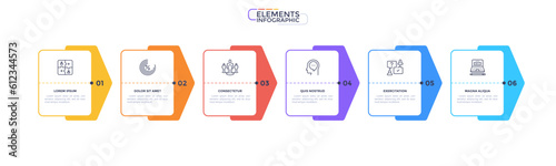 Thin Line Modern Infographic Template. Vector Illustration