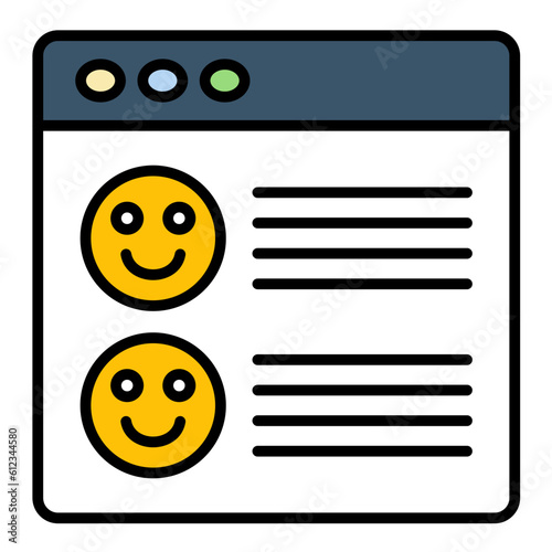 Positive Review Line Color Icon